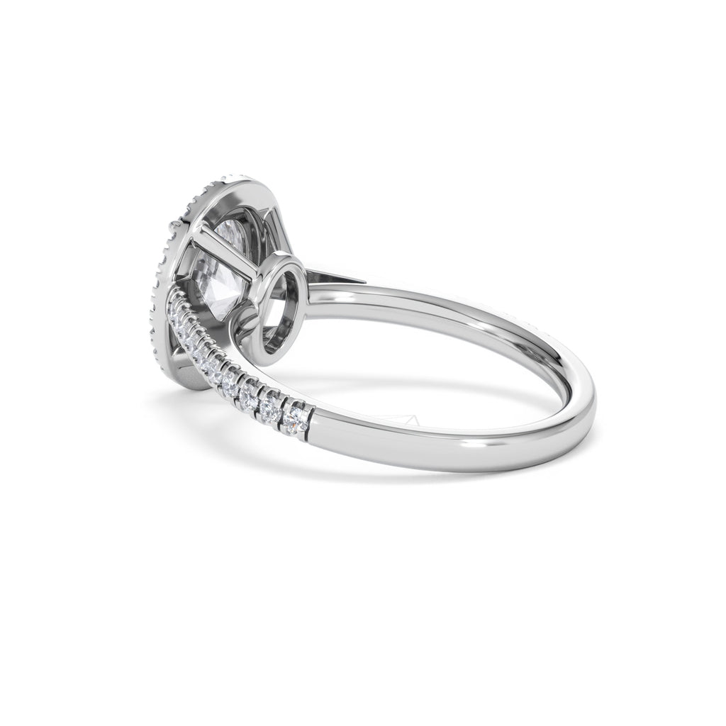 Georgina Lab Oval Diamond Halo Engagement Ring Platinum 2.05ct F/VS1