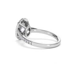 Georgina Lab Oval Diamond Halo Engagement Ring Platinum 2.05ct F/VS1