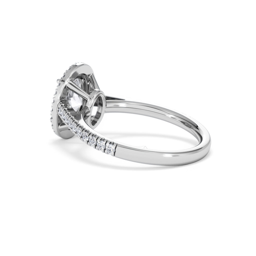 Georgina Lab Oval Diamond Halo Engagement Ring Platinum 2.05ct F/VS1