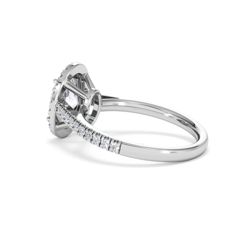 Georgina Lab Oval Diamond Halo Engagement Ring Platinum 2.05ct F/VS1