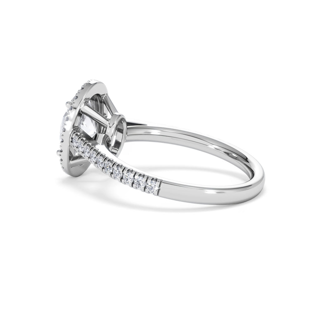 Georgina Lab Oval Diamond Halo Engagement Ring Platinum 2.05ct F/VS1