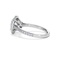 Georgina Lab Oval Diamond Halo Engagement Ring Platinum 2.05ct F/VS1