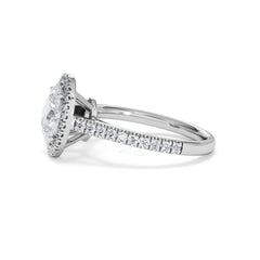 Georgina Lab Oval Diamond Halo Engagement Ring Platinum 2.05ct F/VS1