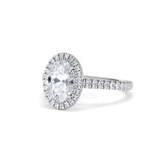 Georgina Lab Oval Diamond Halo Engagement Ring Platinum 2.05ct F/VS1