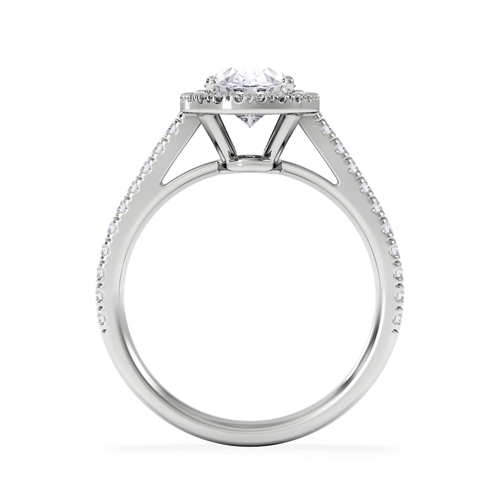 Georgina Lab Oval Diamond Halo Engagement Ring Platinum 2.05ct F/VS1