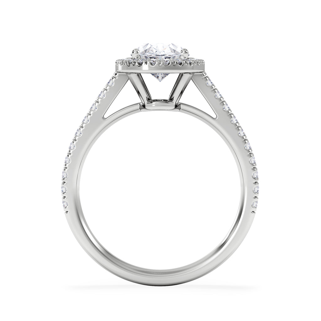 Georgina Lab Oval Diamond Halo Engagement Ring Platinum 2.05ct F/VS1