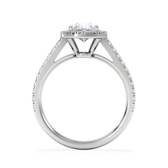 Georgina Lab Oval Diamond Halo Engagement Ring Platinum 2.05ct F/VS1