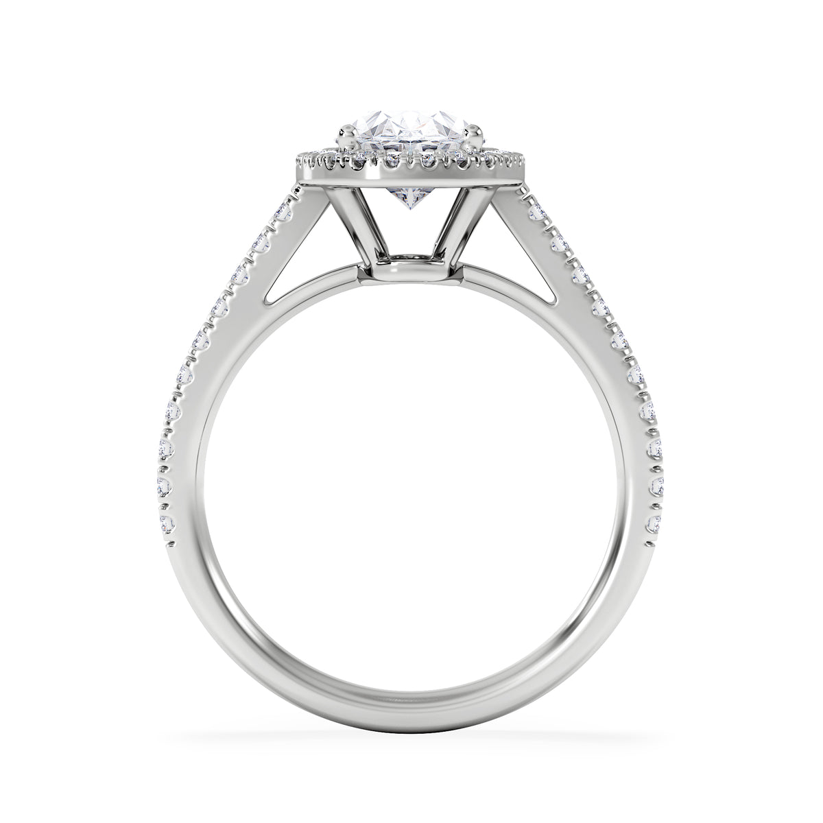 Georgina Lab Oval Diamond Halo Engagement Ring Platinum 2.05ct F/VS1