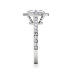 Georgina Lab Oval Diamond Halo Engagement Ring 18K White Gold 2.05ct F/VS1