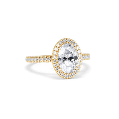 Georgina Lab Oval Diamond Halo Engagement Ring 18K Gold 2.05ct F/VS1