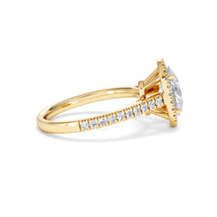 Georgina Lab Oval Diamond Halo Engagement Ring 18K Gold 2.05ct F/VS1