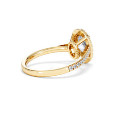 Georgina Lab Oval Diamond Halo Engagement Ring 18K Gold 2.05ct F/VS1