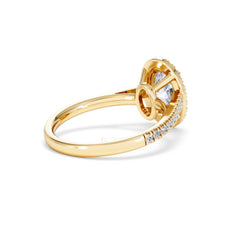 Georgina Lab Oval Diamond Halo Engagement Ring 18K Gold 2.05ct F/VS1