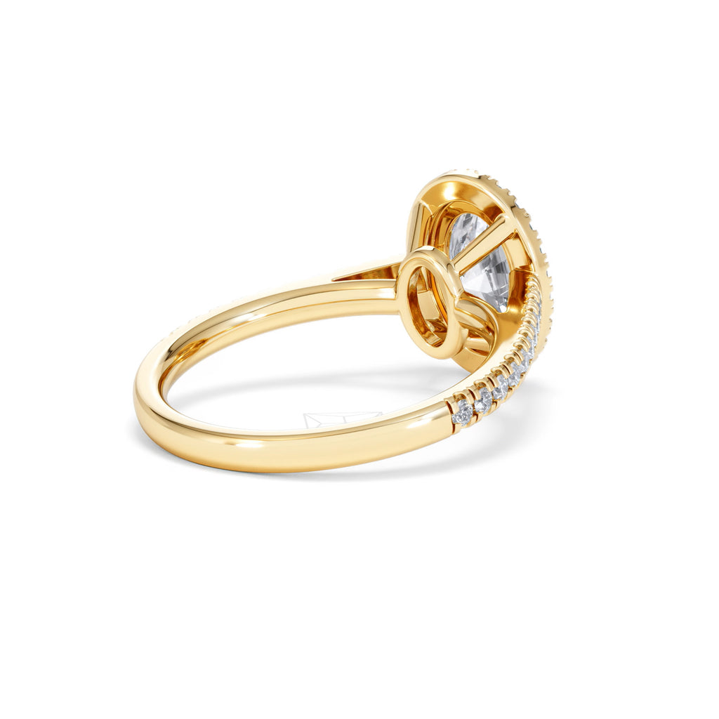 Georgina Lab Oval Diamond Halo Engagement Ring 18K Gold 2.05ct F/VS1