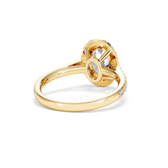 Georgina Lab Oval Diamond Halo Engagement Ring 18K Gold 2.05ct F/VS1