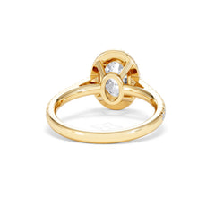 Georgina Lab Oval Diamond Halo Engagement Ring 18K Gold 2.05ct F/VS1