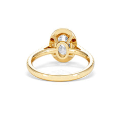 Georgina Lab Oval Diamond Halo Engagement Ring 18K Gold 2.05ct F/VS1