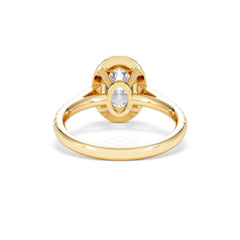 Georgina Lab Oval Diamond Halo Engagement Ring 18K Gold 2.05ct F/VS1
