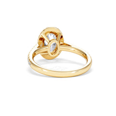 Georgina Lab Oval Diamond Halo Engagement Ring 18K Gold 2.05ct F/VS1