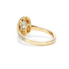 Georgina Lab Oval Diamond Halo Engagement Ring 18K Gold 2.05ct F/VS1