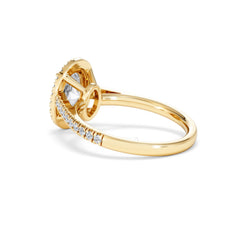 Georgina Lab Oval Diamond Halo Engagement Ring 18K Gold 2.05ct F/VS1