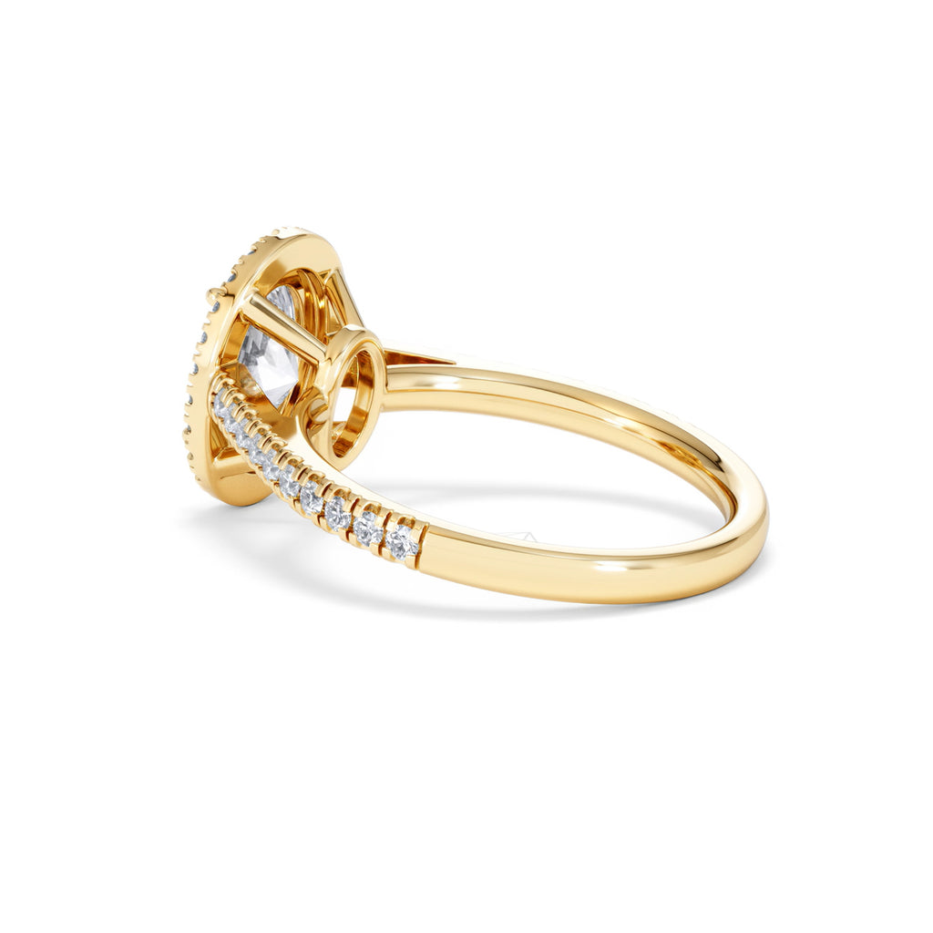 Georgina Lab Oval Diamond Halo Engagement Ring 18K Gold 2.05ct F/VS1