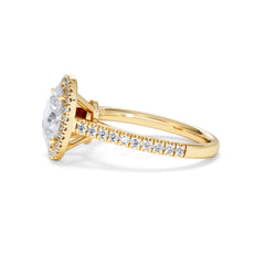 Georgina Lab Oval Diamond Halo Engagement Ring 18K Gold 2.05ct F/VS1