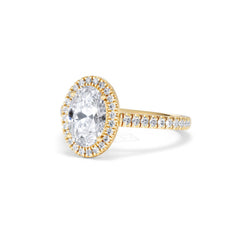 Georgina Lab Oval Diamond Halo Engagement Ring 18K Gold 2.05ct F/VS1