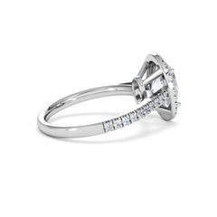 Georgina Lab Oval Diamond Halo Engagement Ring 18K White Gold 2.55ct F/VS1
