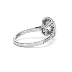 Georgina Lab Oval Diamond Halo Engagement Ring 18K White Gold 2.55ct F/VS1