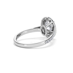 Georgina Lab Oval Diamond Halo Engagement Ring 18K White Gold 2.55ct F/VS1