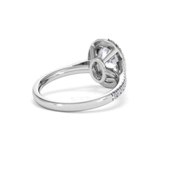 Georgina Lab Oval Diamond Halo Engagement Ring 18K White Gold 2.55ct F/VS1