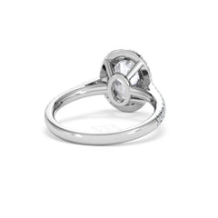 Georgina Lab Oval Diamond Halo Engagement Ring 18K White Gold 2.55ct F/VS1