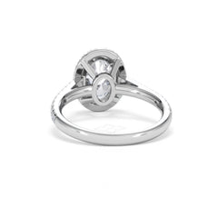 Georgina Lab Oval Diamond Halo Engagement Ring 18K White Gold 2.55ct F/VS1