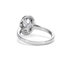 Georgina Lab Oval Diamond Halo Engagement Ring 18K White Gold 2.55ct F/VS1