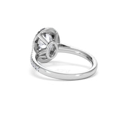Georgina Lab Oval Diamond Halo Engagement Ring 18K White Gold 2.55ct F/VS1