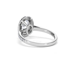 Georgina Lab Oval Diamond Halo Engagement Ring 18K White Gold 2.55ct F/VS1