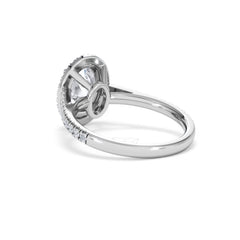 Georgina Lab Oval Diamond Halo Engagement Ring 18K White Gold 2.55ct F/VS1