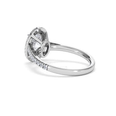 Georgina Lab Oval Diamond Halo Engagement Ring 18K White Gold 2.55ct F/VS1