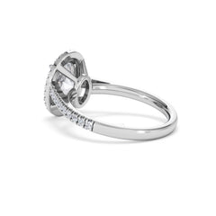 Georgina Lab Oval Diamond Halo Engagement Ring 18K White Gold 2.55ct F/VS1