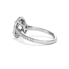 Georgina Lab Oval Diamond Halo Engagement Ring 18K White Gold 2.55ct F/VS1