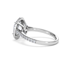 Georgina Lab Oval Diamond Halo Engagement Ring 18K White Gold 2.55ct F/VS1