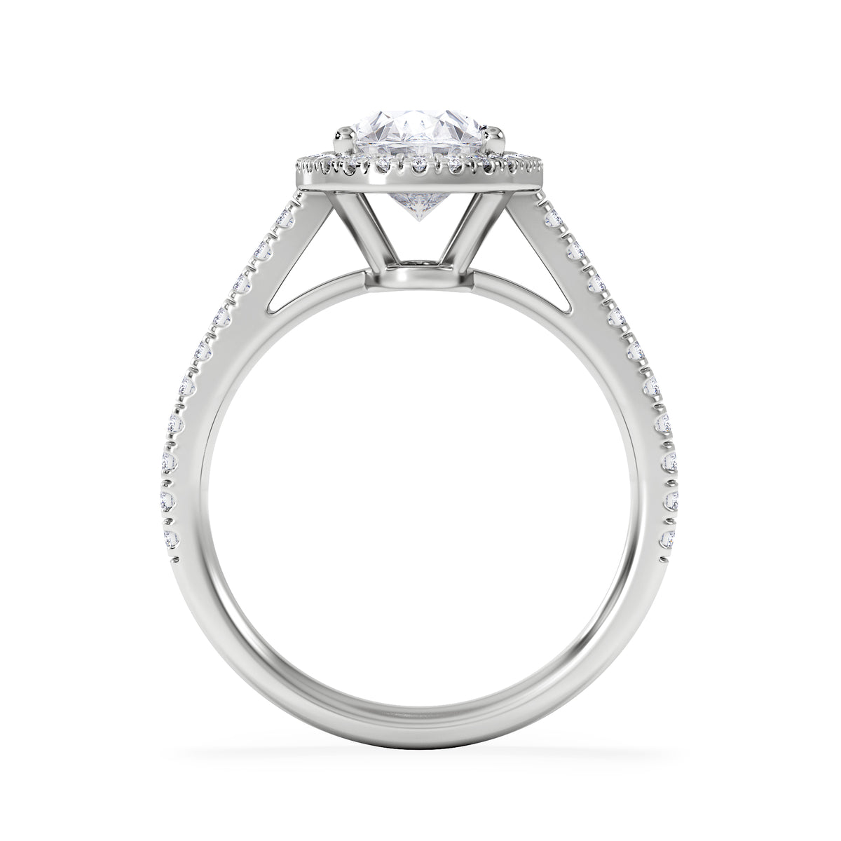 Georgina Lab Oval Diamond Halo Engagement Ring Platinum 2.55ct F/VS