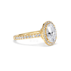 Georgina Lab Oval Diamond Halo Engagement Ring 18K Gold 2.55ct F/VS1