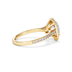 Georgina Lab Oval Diamond Halo Engagement Ring 18K Gold 2.55ct F/VS1