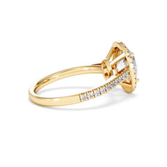 Georgina Lab Oval Diamond Halo Engagement Ring 18K Gold 2.55ct F/VS1