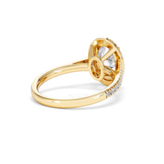 Georgina Lab Oval Diamond Halo Engagement Ring 18K Gold 2.55ct F/VS1