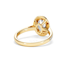 Georgina Lab Oval Diamond Halo Engagement Ring 18K Gold 2.55ct F/VS1