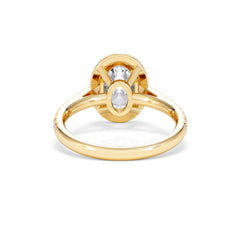 Georgina Lab Oval Diamond Halo Engagement Ring 18K Gold 2.55ct F/VS1