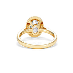 Georgina Lab Oval Diamond Halo Engagement Ring 18K Gold 2.55ct F/VS1
